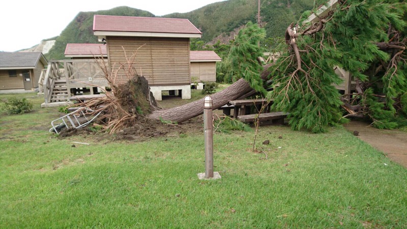 台風16号　三島村の被害状況。
