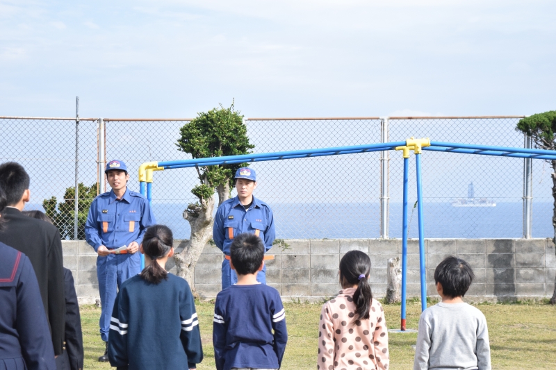 竹島小中学校の避難訓練に行ってきました！