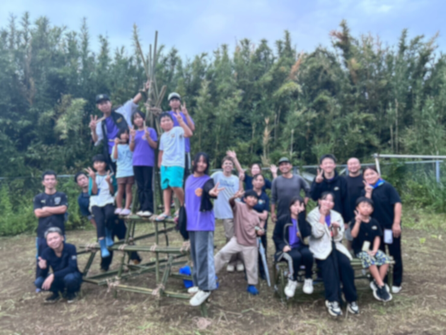 子供たちと竹でジャングルジムを！？